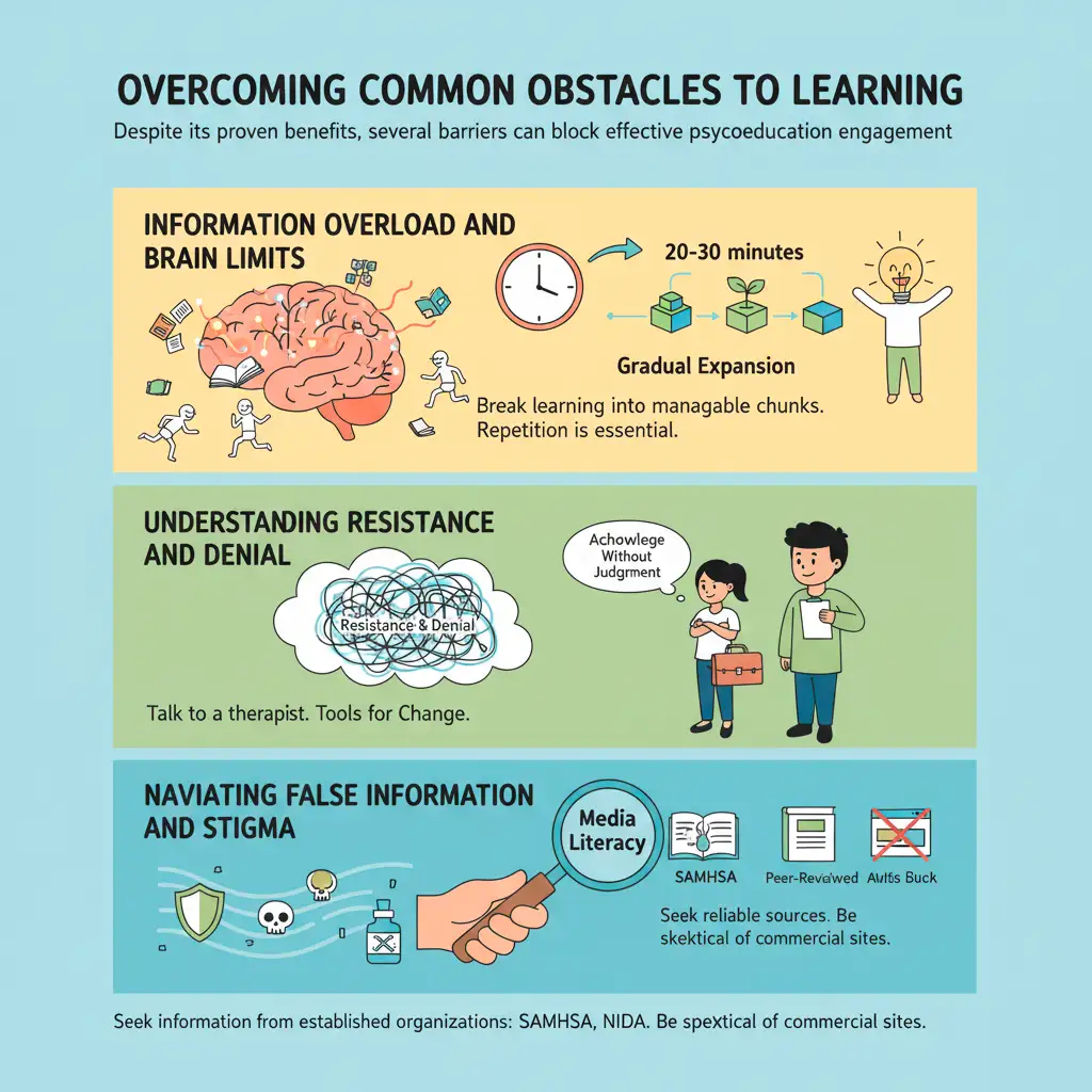 for effective psychoeducation, some barriers need overcoming